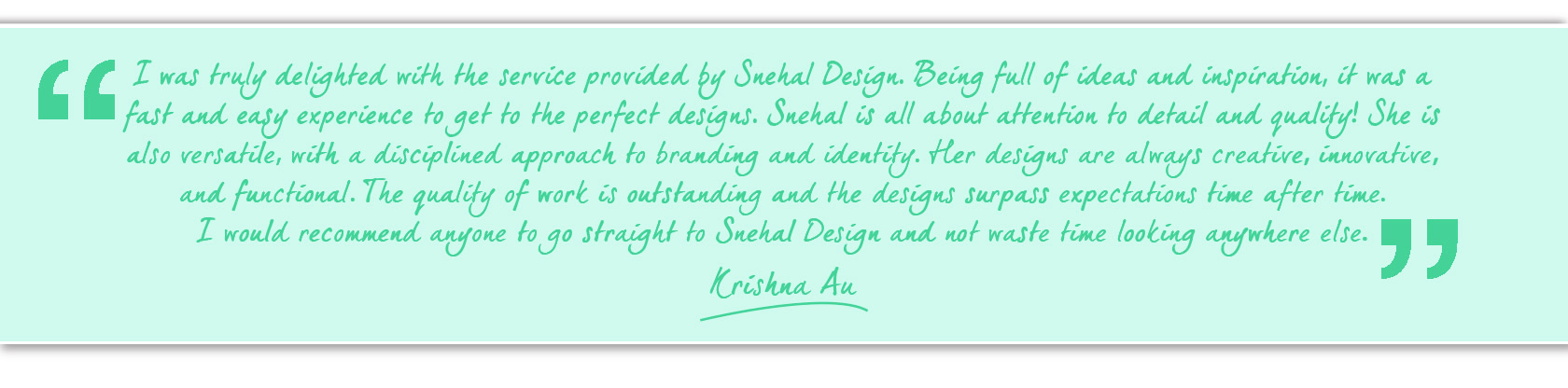 snehal design testimonial